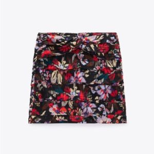 ZARA Floral Print Mini Skirt